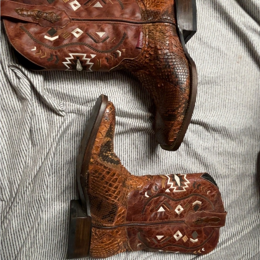 Brown Snakeskin Western Boots